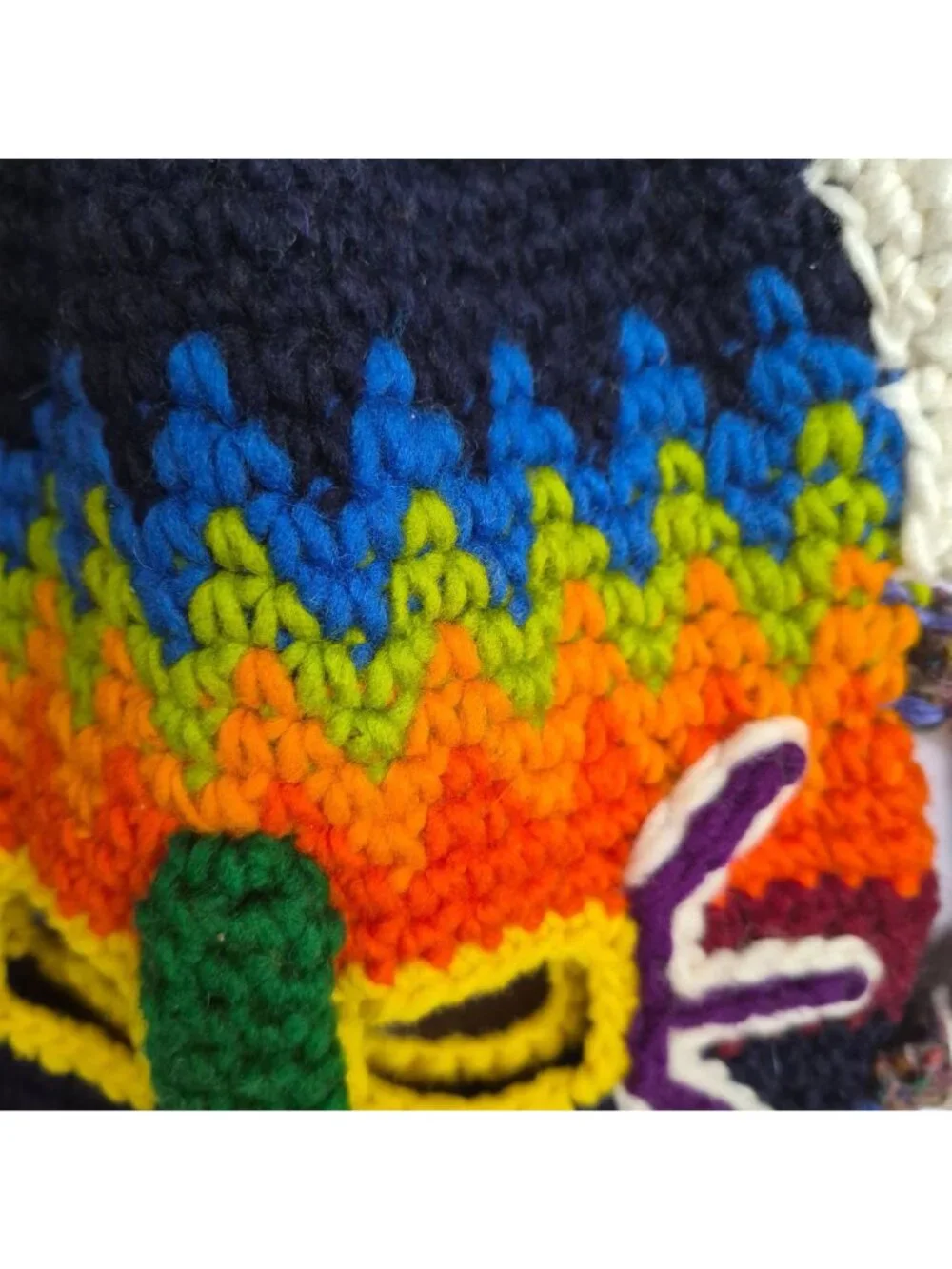 Diablo Huma Handmade  Aya Umo Inca's kids Knit Mask Ecuador Black Inti Raymi New